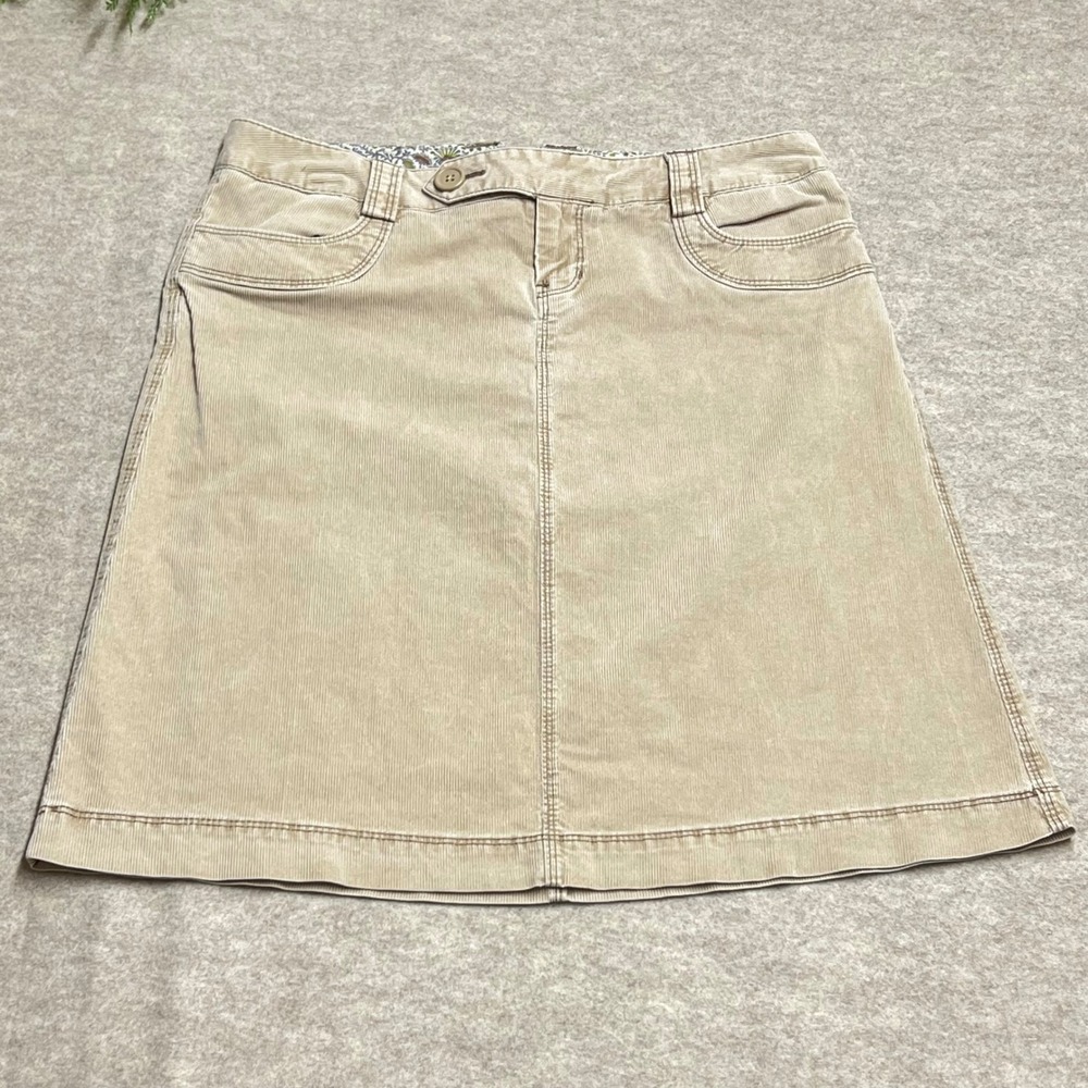 Vintage Y2K Gap Tan Corduroy Mini Skirt Womens Sz 2 Beige A-Line Stretch EUC B5